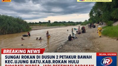 Sungai Rokan di Dusun 2 Petakur Bawah Dipadati Warga, Jadi Destinasi Dadakan