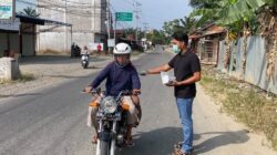 Peduli Pengguna Jalan, PKJR Ujung Batu Salurkan 1.200 Masker Gratis, Jefri Mustopa Hadir