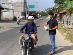 Peduli Pengguna Jalan, PKJR Ujung Batu Salurkan 1.200 Masker Gratis, Jefri Mustopa Hadir